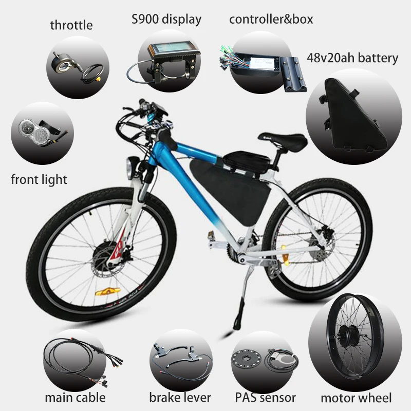 20''26 ''4. 0 fat tire 48V1000W Электрический велосипед конверсионный комплект Fat велосипед 48V20AH батарея задний концентратор Мотор колесо для электровелосипеда комплект