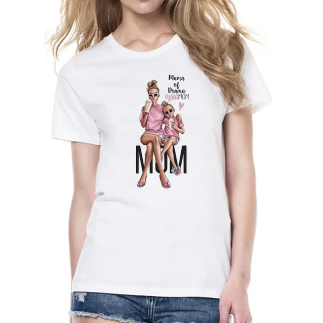 Супер футболки для мамы и женщин, белая футболка с принтом «Love» для мамы, футболка, Femme, хлопковая модная футболка, топы, уличная одежда - Цвет: 27