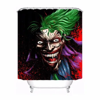 

Custom Joker Bathroom Acceptable Shower Curtain Polyester Fabric Bathroom Curtain #180320-01-126