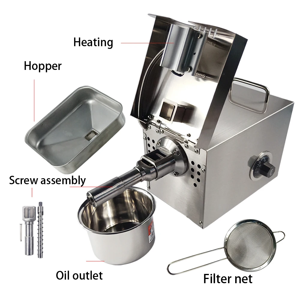 Пресс для масла автоматический экспеллер масла холодный горячий пресс машина экстрактор масла 220 В для домашнего использования
