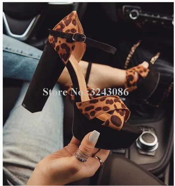 Chunky Heels Pumps for Women Slip On Court Shoe Leopard Mid High Heel Pumps  Pointed Toe Office Work Court Shoes Ladies Bridal Evening Party Prom  Bridesmaid Court Shoes Size 4.5 Brown: Amazon.co.uk: