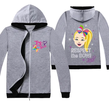 

2020 JOJO Siwa Printing New Jacket Coat Baby Girls Cute Cartoon Outerwear Children Zipper Tops Spring Autume Clothes Clothing