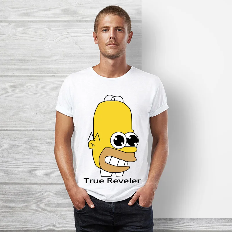 S17 Homer simpson Футболка мужская короткий рукав хип хоп мультфильм Топы футболка Летняя забавная Милая Симпсон Женская футболка - Цвет: S17