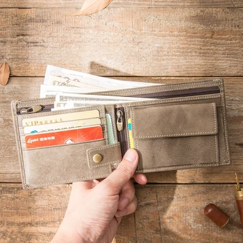 

Short Wallet Men's Card Holder Coin Purse Literary Wallet Retro Japanese Old Handmade Leather First Layer Leather Youth Women