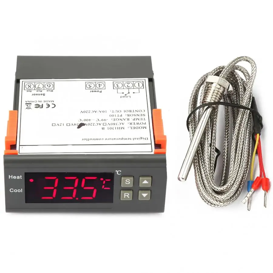 10A AC 220V Цифровой термостат регулируемый электронный Микрокомпьютер регулятор температуры переключатель измеритель температуры
