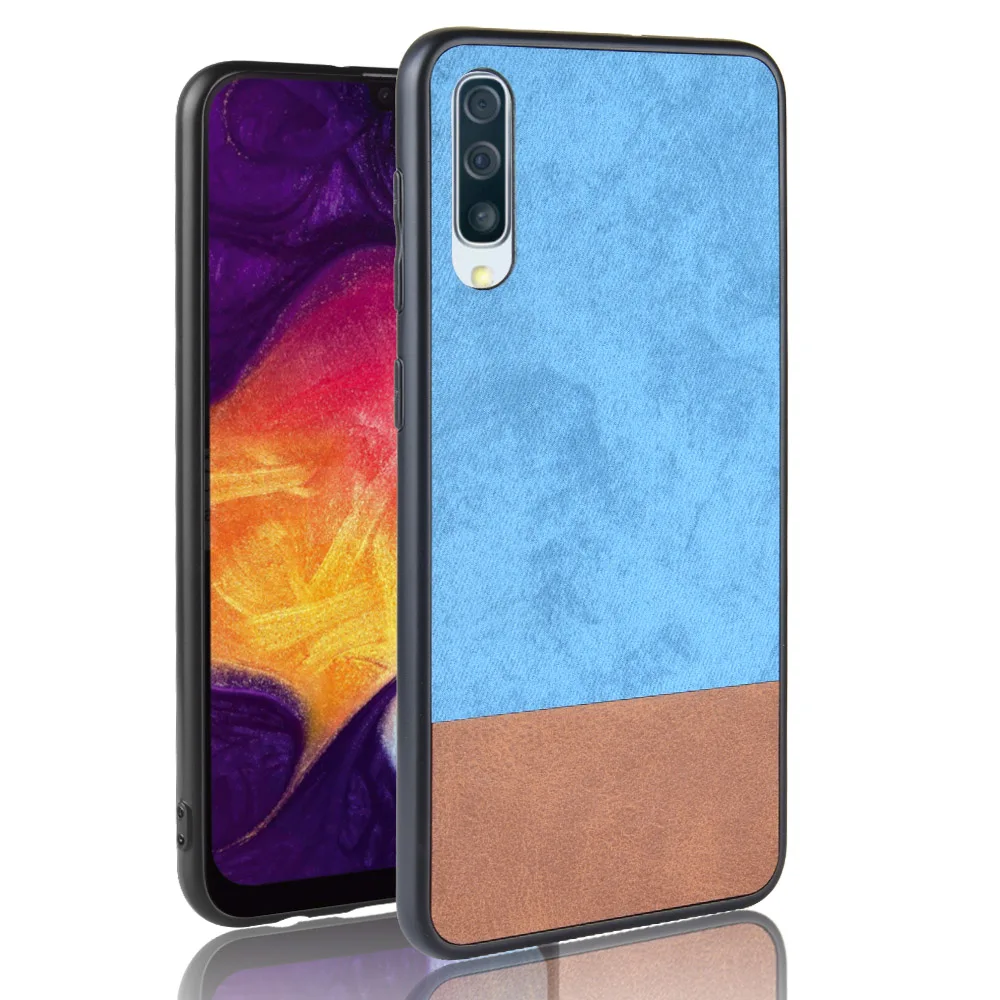 Blue Роскошные сочетающихся цветов джинсовые жесткий корпус чехол для телефона для samsung S8Plus S9Plus S10E 10 плюс note8 note9 note10 M10 M20 M30 чехол для телефона - Цвет: Blue