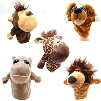 

Fun and interactive toy Cartoon Animals Monkey Dog Lion Stuffed Plush Hand Puppet Xmas Kid Children Gift