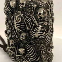 LDD 3 цвета тибетский серебряный латунный фиолетовый медный ручной работы череп кости тиснением зажигалка