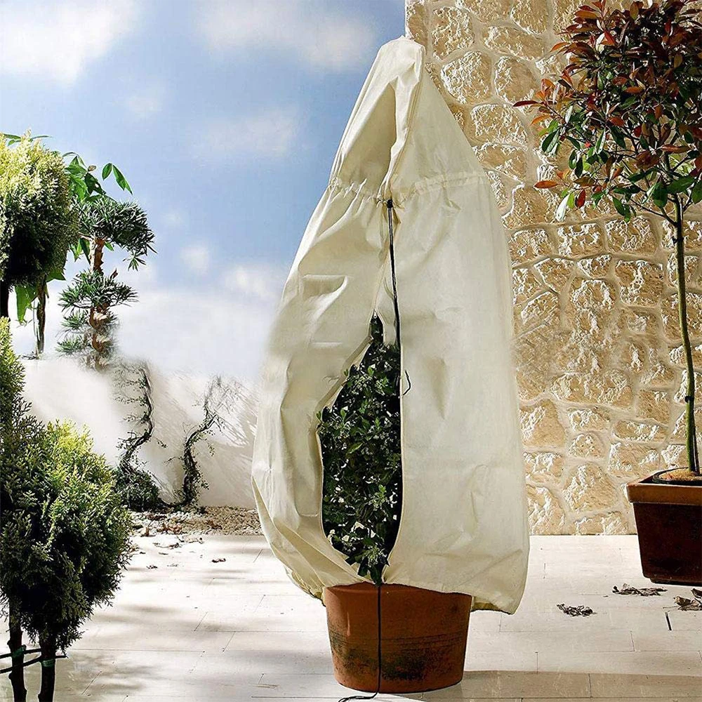 Breathable Frost-proof Winter Plant Protective Cover Bush Bag for Frost Protection Yard Garden Tree Shrub Drawstring design