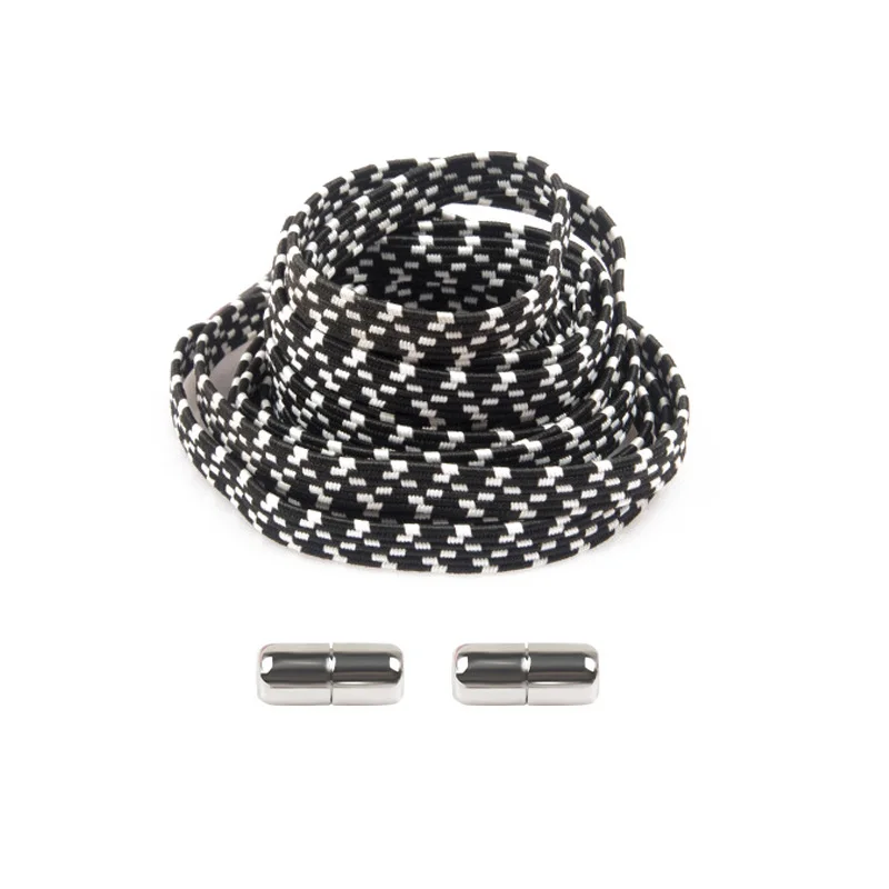 light black Новые эластичные шнурки без завязок полукруглые шнурки для детей и взрослых кроссовки шнурки быстро ленивые металлические ботинки со шнурками - Цвет: light black