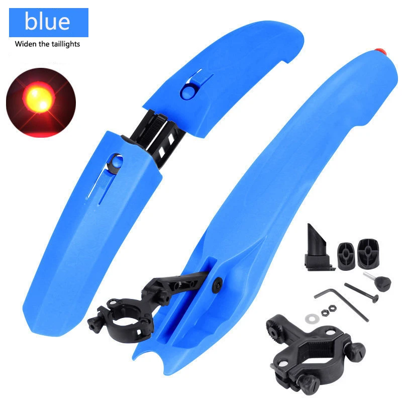 Blue 2 шт. Велосипедное крыло MTB брызговик с светодиодный задний светильник быстросъемные велосипедные крылья для 26 27,5 29 дюймов Аксессуары для велосипеда велосипедные крылья - Цвет: Blue