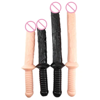Super long Soft Realistic Penis Butt Dildos Anal with Handle Butt Plug Anus Dilator Massage Stimulaiton Sex Toys for Women 2