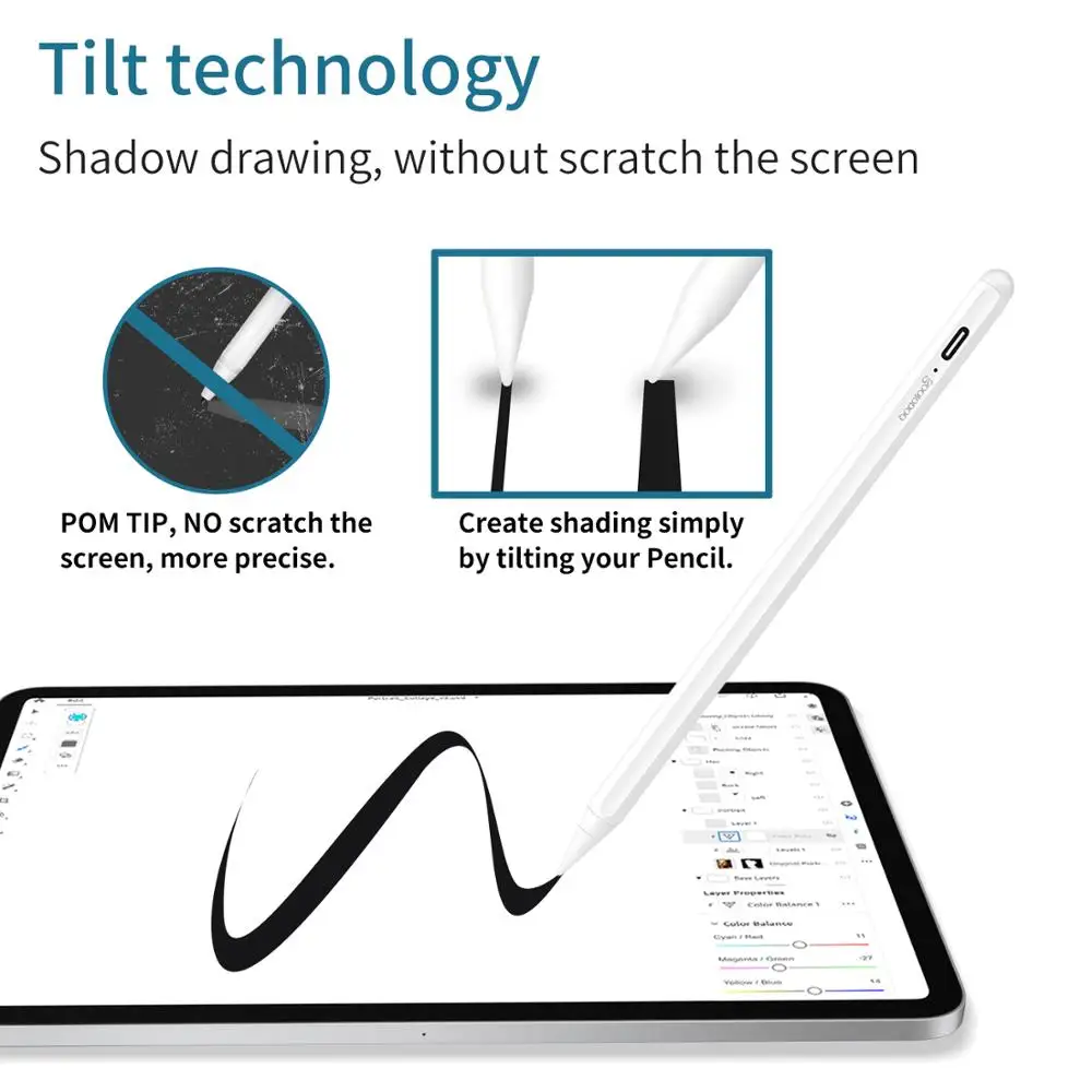 IPad Pencil with手のひら拒否、Apple Pencil 2 1 ipad Pen Pro 11 12.9 2018 - 2022  mini 6 for Apple Pencil