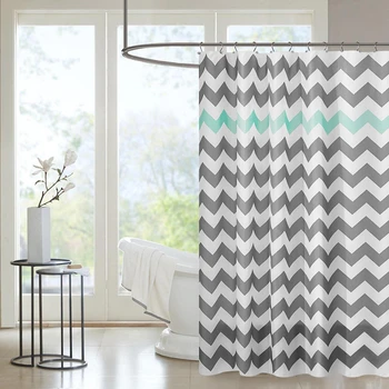 

Geometric Wavy Pattern Shower Curtain Striped Style Fashion Bathroom Curtain Bath Screens With Hooks Modern Rideau De Douche