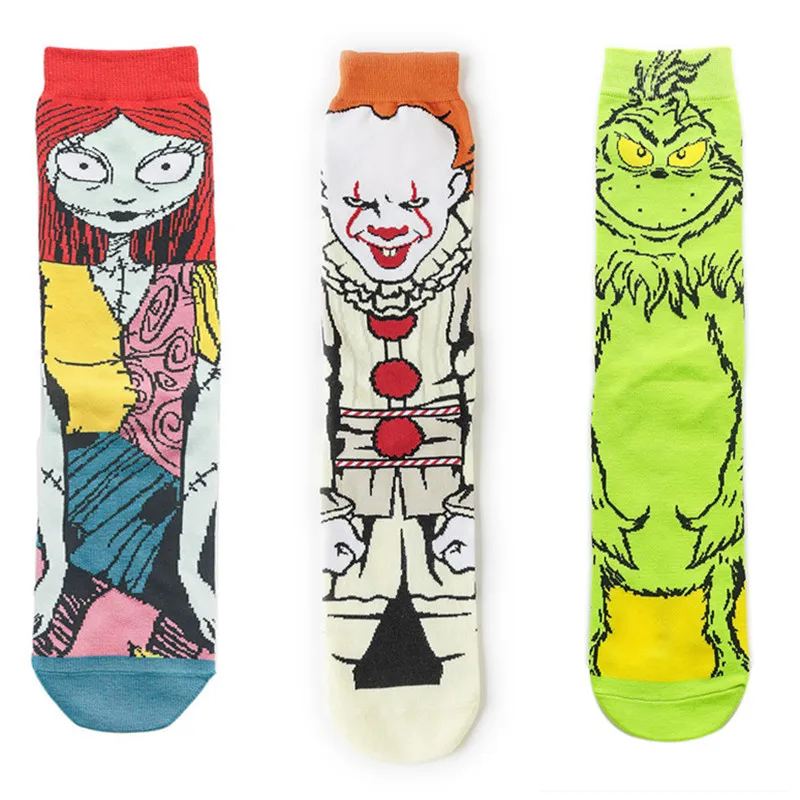 Мужские хлопковые носки Pennywise для косплея из фильма Гринч Нескользящие зимние