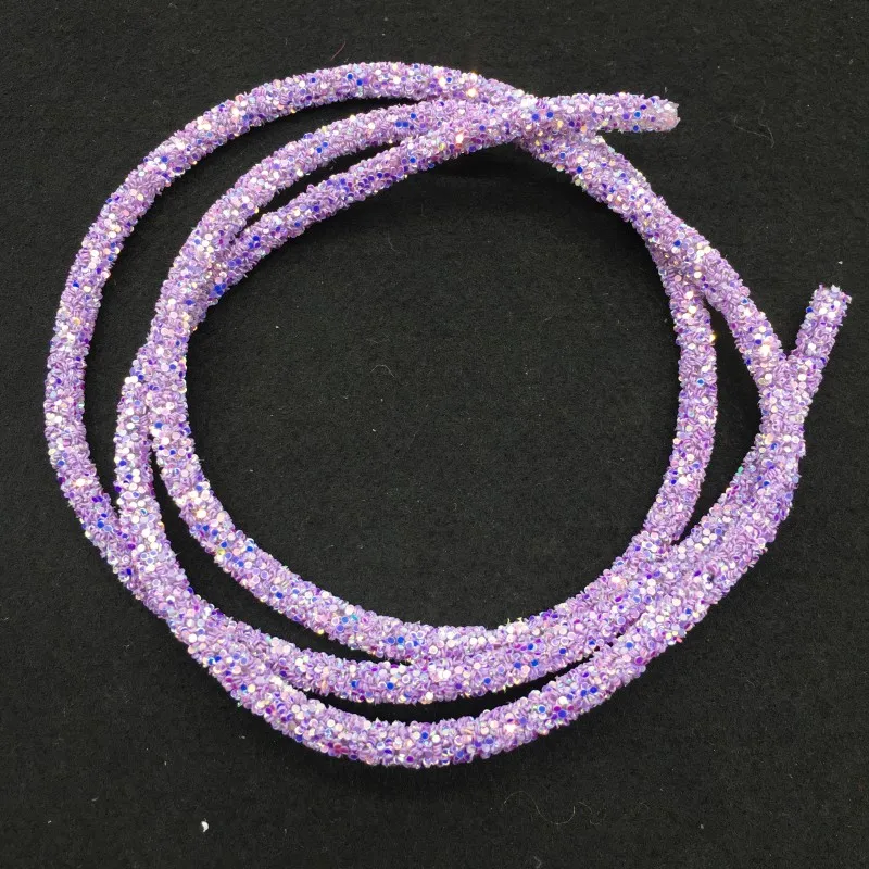 Light purple 6 мм Мягкая трубка шнур веревка с блестками для DIY одежды обувь DIY ювелирные изделия браслет одежда вечерние украшения ремесла - Цвет: Light purple