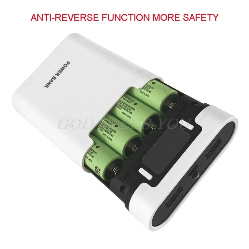 Портативный внешний аккумулятор с двумя USB портами и ЖК дисплеем 5 В 2 А|18650 diy|18650