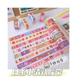 Autocollant ours de fruits et ruban en papier, étiquette de dessin animé, pour le compte à la main, matériau de bricolage, couleur, petit ruban adhésif de scellage 