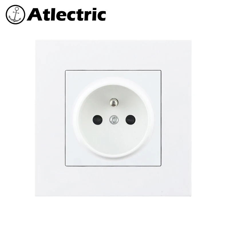 Atlectric PC пластиковая панель ЕС FR Французская клавиатура стандартная розетка питания с двумя портами usb для мобильных телефонов 86 мм* 86 мм розетка