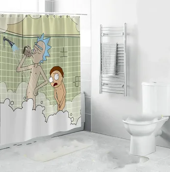 

Cartoon Waterproof Shower Curtains Ricks and Morti Naked Shower Curtain Bathroom Waterproof Polyester 3d Curtains for Bathroom