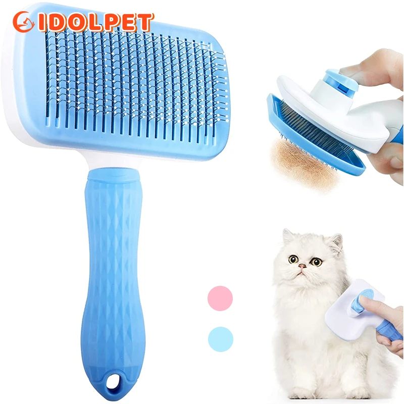 

Self Cleaning Slicker Brush for Dogs Cats Pet Grooming Tool, Hair Remover Comb Removes Undercoat, Shedding Mats and Tangled Hair