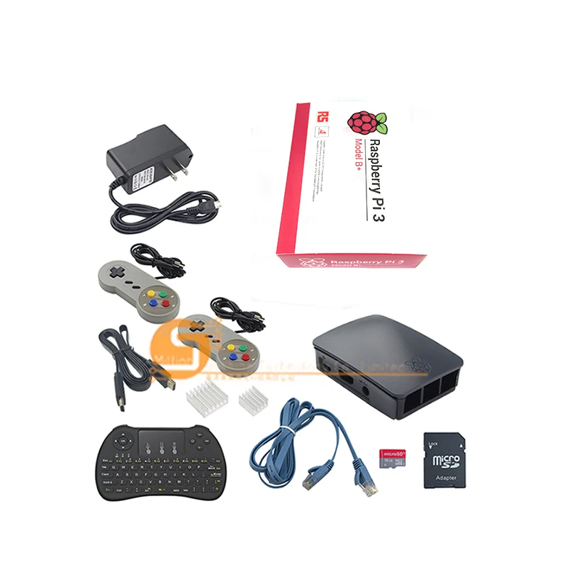 2019 Новинка! Raspberry Pi 3 модуль B +/3B ++ чехол + клавиатура радиатор SD карта 16 Гб кабель HDMI