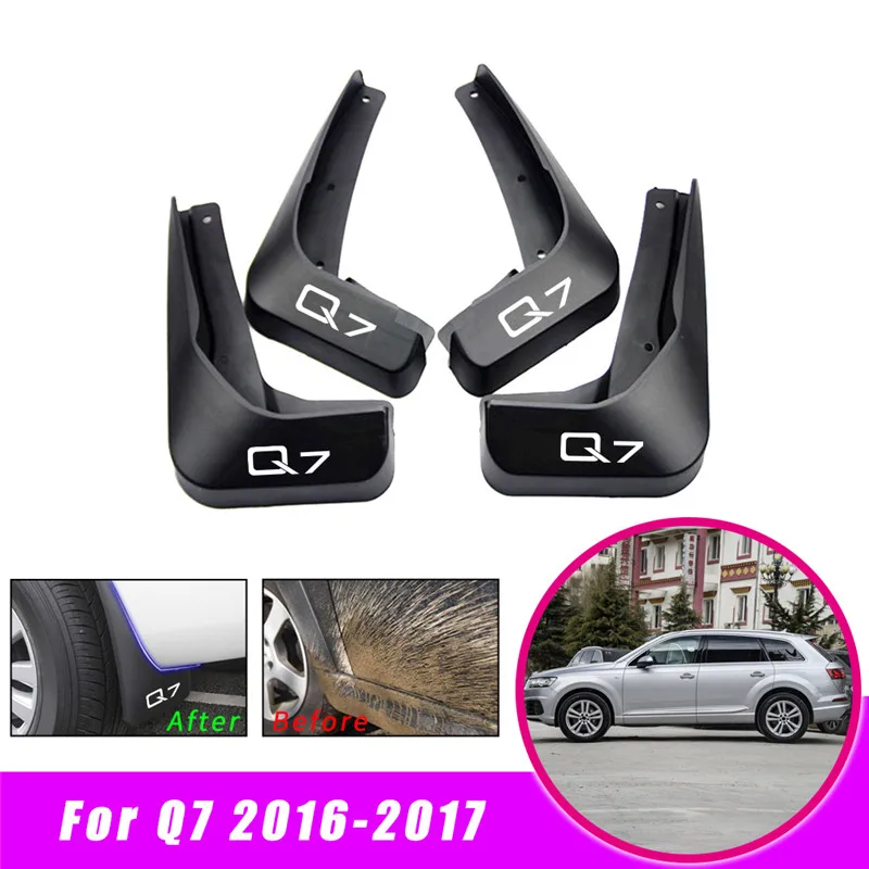 Передняя тыльная грязь закрылки для Audi Q7 брызговики автомобиля Брызговики аксессуары - Цвет: Белый