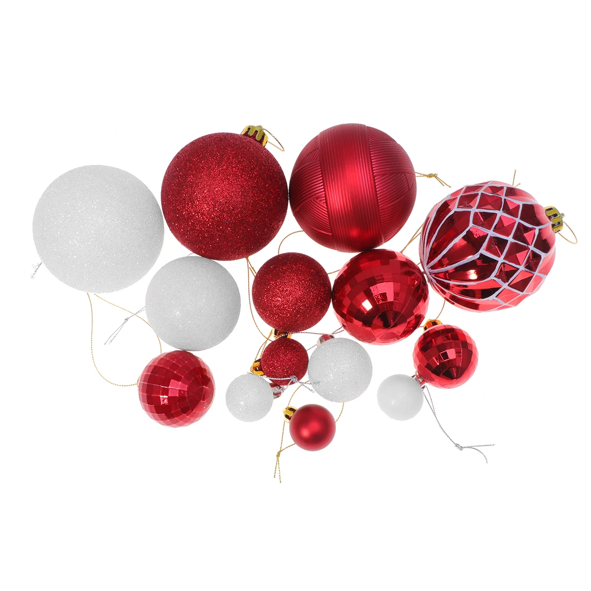 Red and White 49 шт. Рождественская елка орнамент подвесная Елочная игрушка с орнаментом украшение для домашнего офиса - Цвет: Red and White