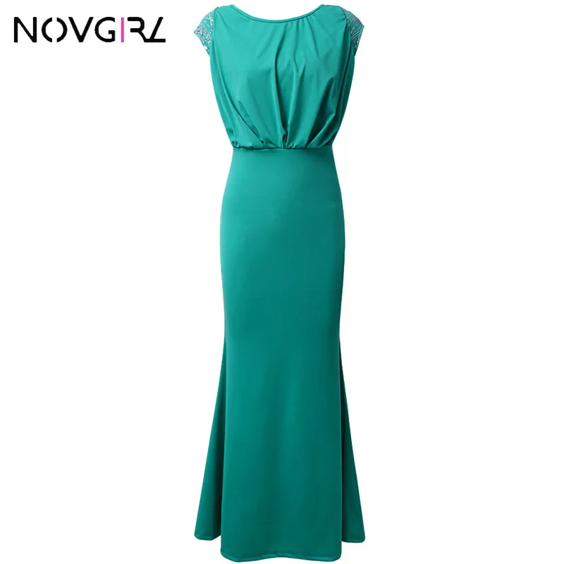 

Novgirl Lurex Patchwok Short Sleeve Bodycon Party Maxi Dress Women Open Back Bow Knot Sexy Mermaid Dress Celebrity Long Vestidos