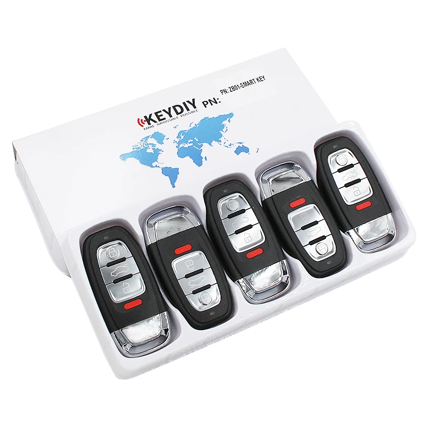 5 шт./лот KEYDIY ZB01 Универсальный 3+ 1/4 кнопки смарт-ключ для KD-X2 KD900 ключи Дистанционного набор запасных частей для более чем 2000 моделей