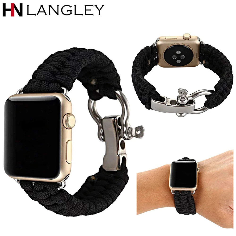 Функциональный уникальный армейский ремешок для Apple Watch Band 38/42 Series 1 2 3 плетеный