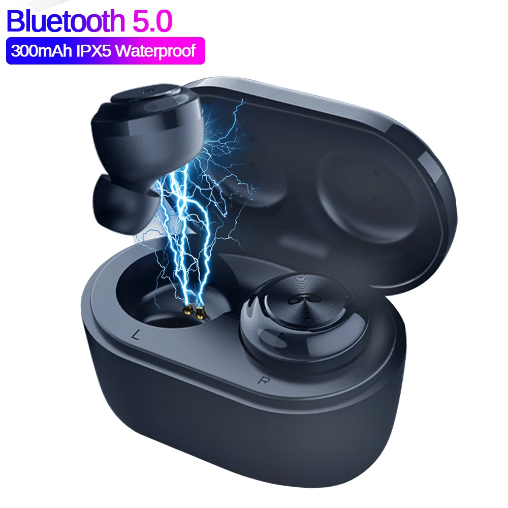 TWS Bluetooth 5 0 Earphone Stereo Wireless Earbuds HIFI Sound Sport Earphones Handsfree Gaming Headset Headphones with Mic Phone