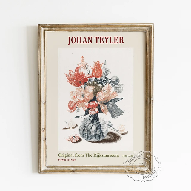 Aquarell Poster, Elegante Ruhig EINER In Teyler - Museum Leinwand Vase Malerei, Vintage Blumen AliExpress Johan Skizze Ausstellung Wohnkultur