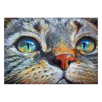 

Diy 5D Diamond Painting Full Round Drill Kits for Adults Pasted Arts Craft for Home Wall Decor Blue Eyed Cat