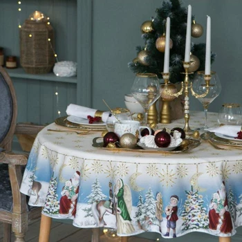 

Tablecloth "Ethel" Christmas time d = 150cm +/- 3cm with GMVO, 100% cotton, twill 190 g / m2 4496670