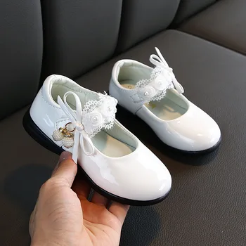 

Children Single Shoes Kid Girls Princess leather shoes Baby Party bow-knot flat Dance Non-slip Sneakers Casual Shoes
