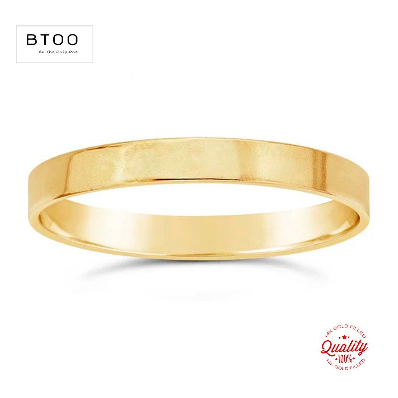 のほほん様♡14kgf 14K Gold Filled 2.25mm Flat Ring Boho Gold Jewelry