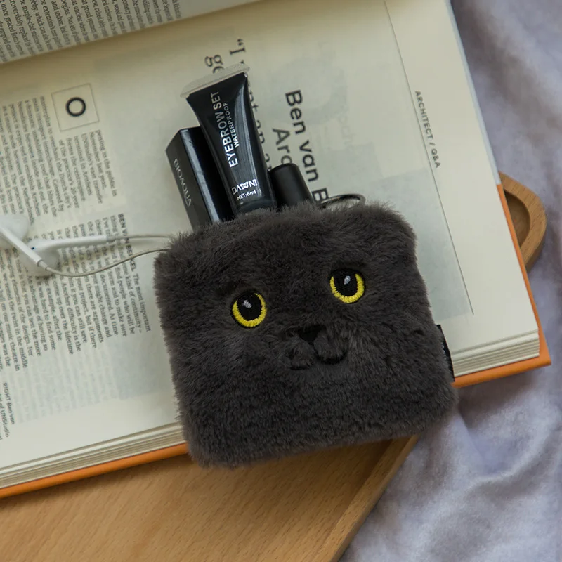 Милый маленький кот, сумка на молнии, костюм для монет, коллекция канцелярских принадлежностей, ручная сумка, подарок 110 мм* 95 мм