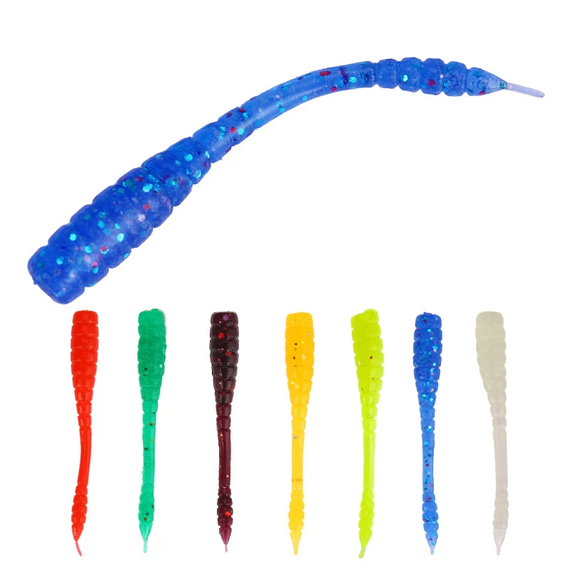 

YUZI Shad Soft Baits Fishing Lures Wobblers for Fishing Easy Shiner Jig Head Silicone Worm Artificial Bait Pesca 50PC