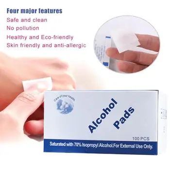 

100 Pcs Alcohol Wet Wipe Disposable Disinfection Prep Swap Pad Antiseptic Skin Cleaning Care Clean Wipe Household Items