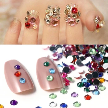 

2000Pcs Mixed Colorful Nail Polish Flat Bottom Shiny Rhinestone 3D Nail Art Decoration Ongles Design For Nails Jewelry DIY Tips