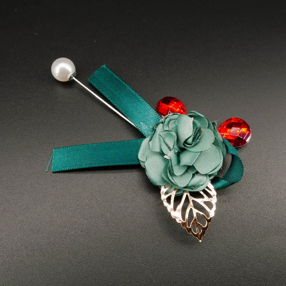 

[Oumuli Figure] Creative-Ethnic-Style Velvet Fabric Brooch Cool Elegant Long Needle Pearl Clothing