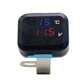 

Universal Motorcycle Voltmeter Temperature Voltage Display Gear Indicator with USB Charge Display Gear Indicator