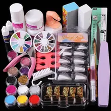 Профессиональный акриловый жидкий порошок ножницы кристалл жидкий Расширенный клей блеск для ногтей маникюрный набор для резьбы ногтей набор порошков