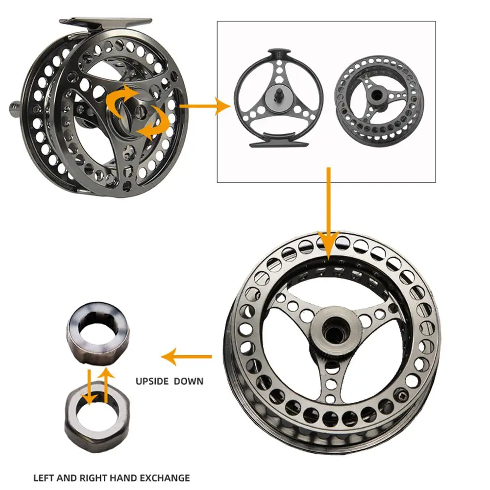 ANGLER DREAM Fly Reel 3/4 5/6 7/8 9/10WT Fly Fishing Reel Gear CNC Machine  Aluminum Fly Reel Fishing Reel Large Arbor Aluminum