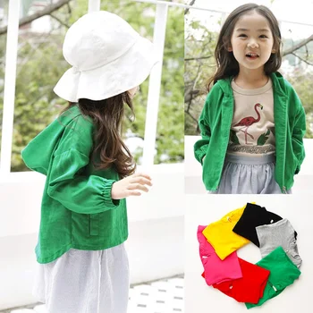 

Teenager Boys Girls Children's Wear Candy Color Sports 100% Cotton Sweater Cardigan Jacket, Spring and Autumn Kids Clothes 2-11T