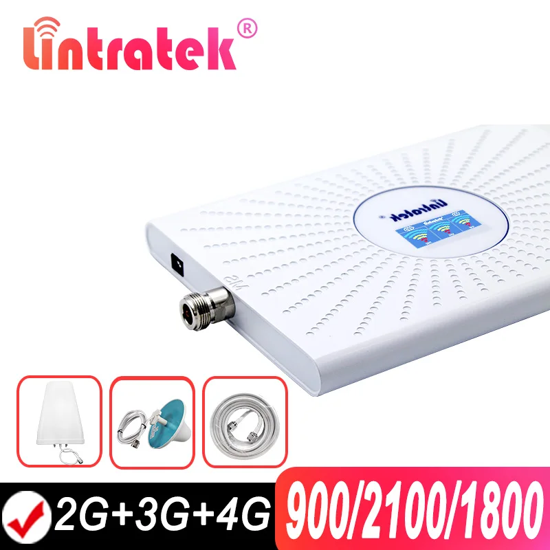 Lintratek 4G усилитель сотовой связи 2G 3G GSM 900 2100 1800 Полный комплект Россия Бесплатная