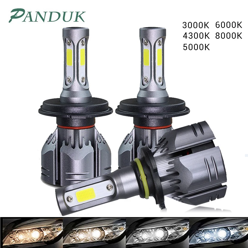 PANDUK авто лампы светодиодный H4 H1 H7 9005 9006 H11 HB4 Автомобильный фары 60 Вт 100000Lm 12V 8000 К 6000