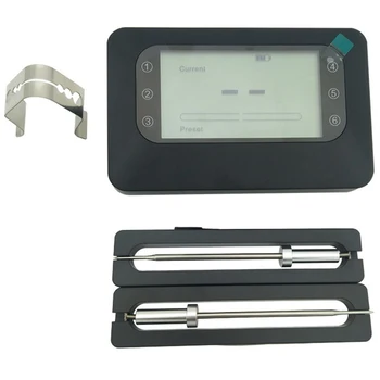 

Bluetooth Digital Wireless Meat Thermometer Phone App Remote Control, Used for Barbecue, Kitchen Cooking Black 2 Probes