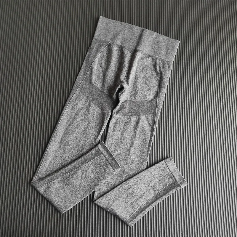 Обтягивающие леггинсы и бюстгальтер с высокой талией, комплект из 2 предметов, спортивная одежда для тренировок, Женский бесшовный комплект для занятий йогой - Цвет: Grey Pant